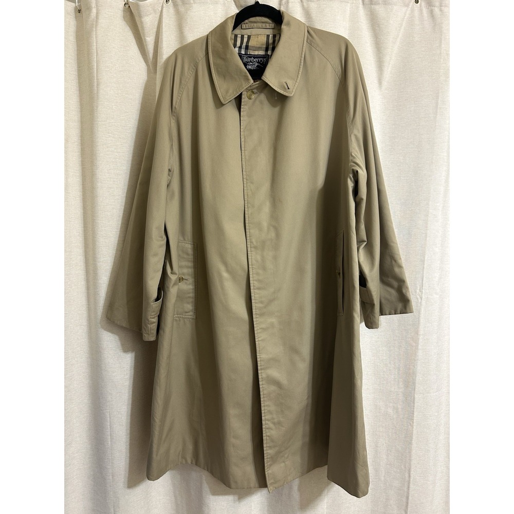 VTG 80s Burberrys Men’s Trench Coat 52 (US 42) Made in England Nova Check READ